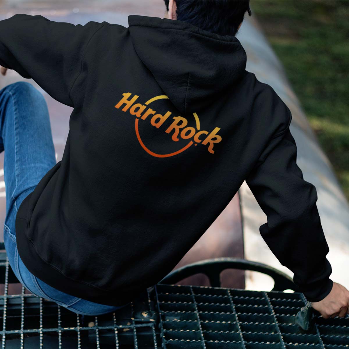 John Wick x Hard Rock Adult Fit Hoodie Orange Letters Design image number 4