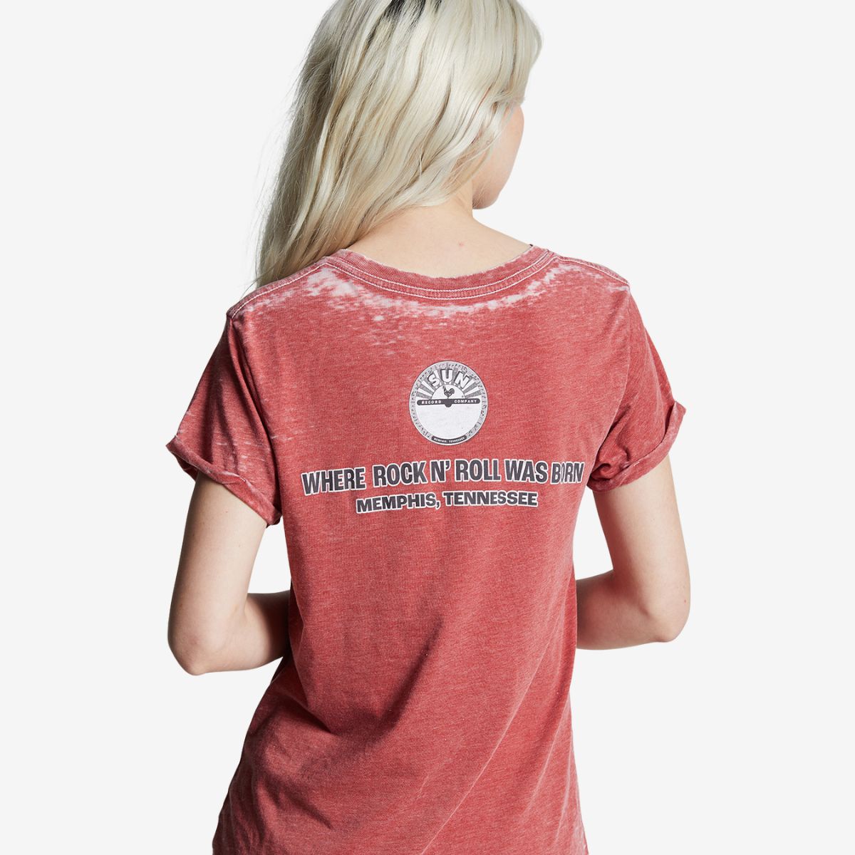 Elvis Fitted Tee with Good Rockin Tonight Design by Recycled Karma image number 4