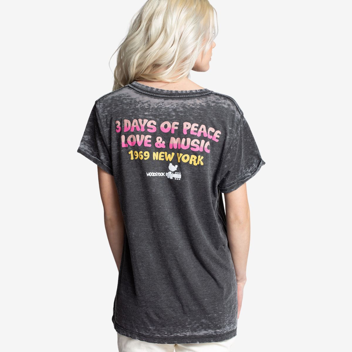 Woodstock Fitted Tee Peace Design by Recycled Karma image number 2