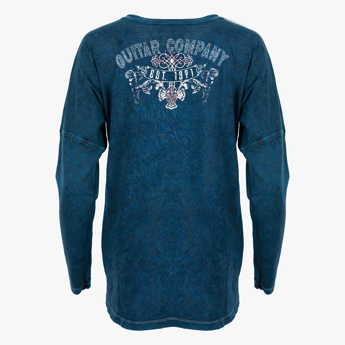 Guitar Company Slim Fit Dropshoulder Longsleeve Tee in Navy image number 4