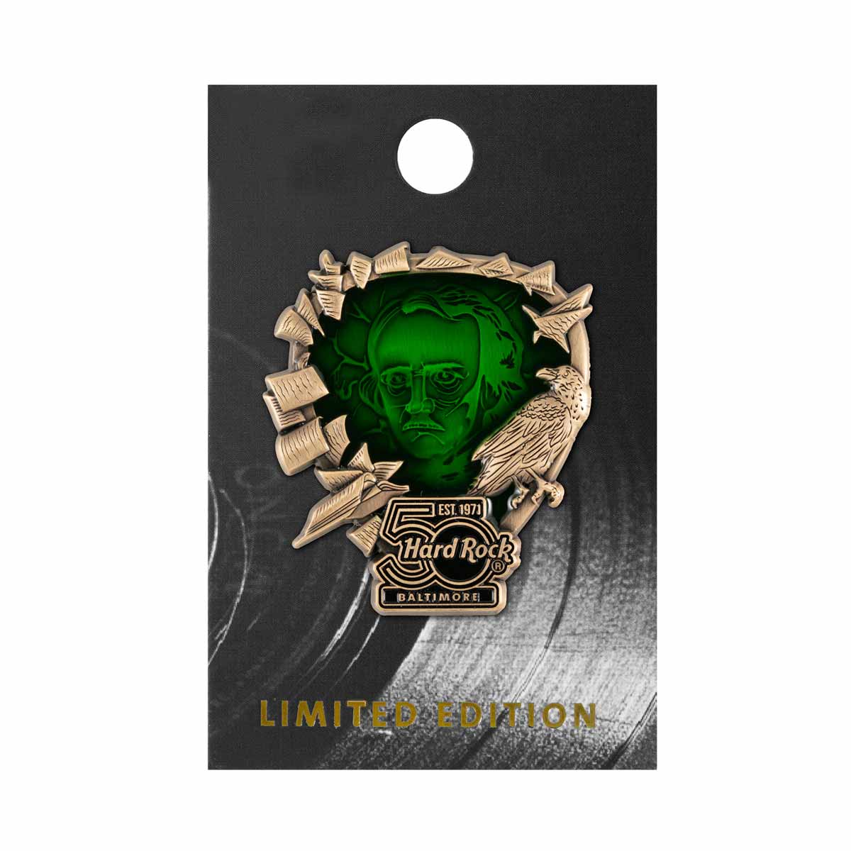 50th Anniversary Core Baltimore 3D Poe Pick Pin image number 1
