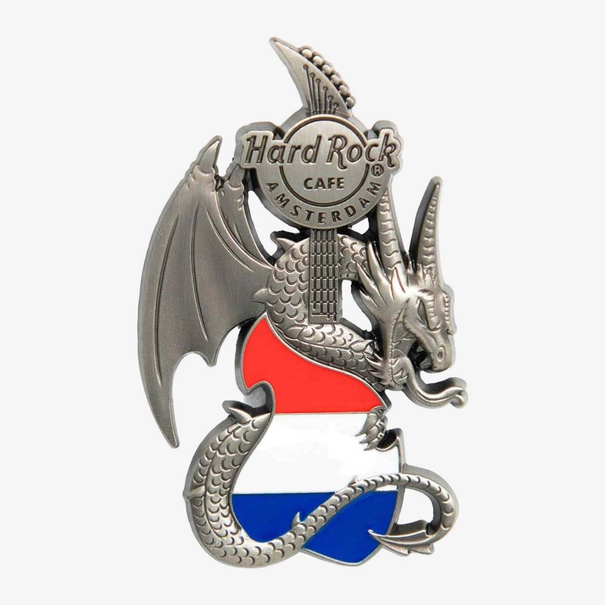 3D Dragon and Flag Guitar Pin image number 1