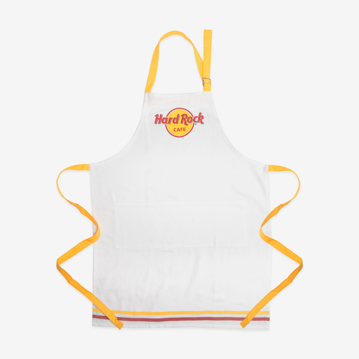 Hard Rock Cafe Logo Apron in White with Crimson Trim image number 1