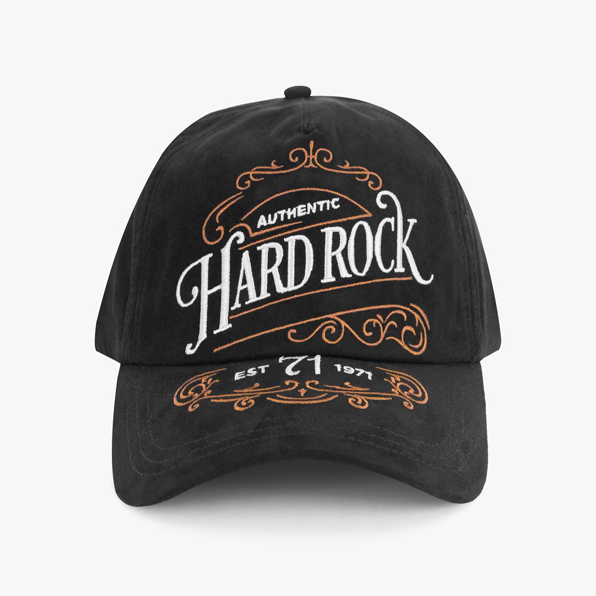 Sueded Canvas Faux Leather Hat in Black image number 1