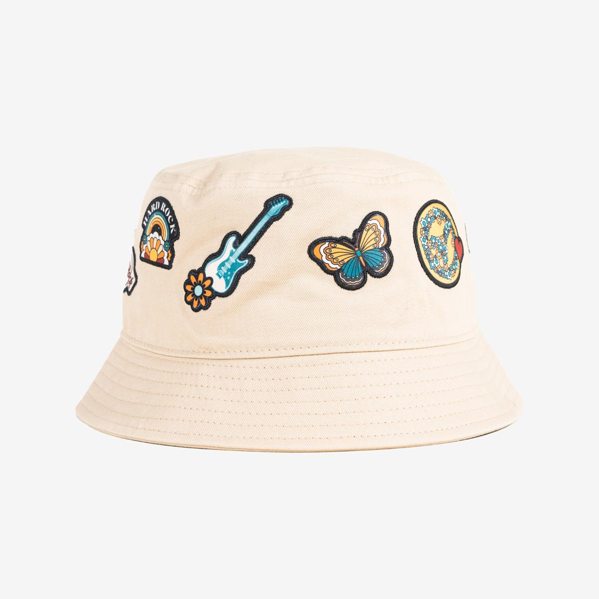 Hard Rock Music Festival Bucket Hat with Patches in Khaki image number 3