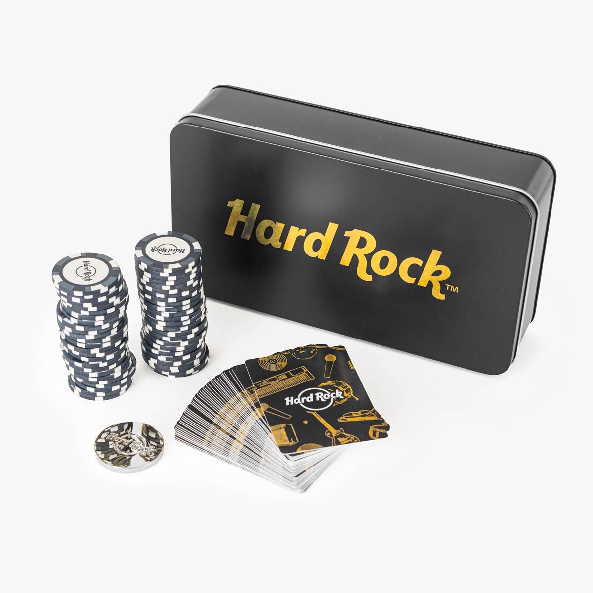 Metallic Gold Foil Tin Poker Set image number 1