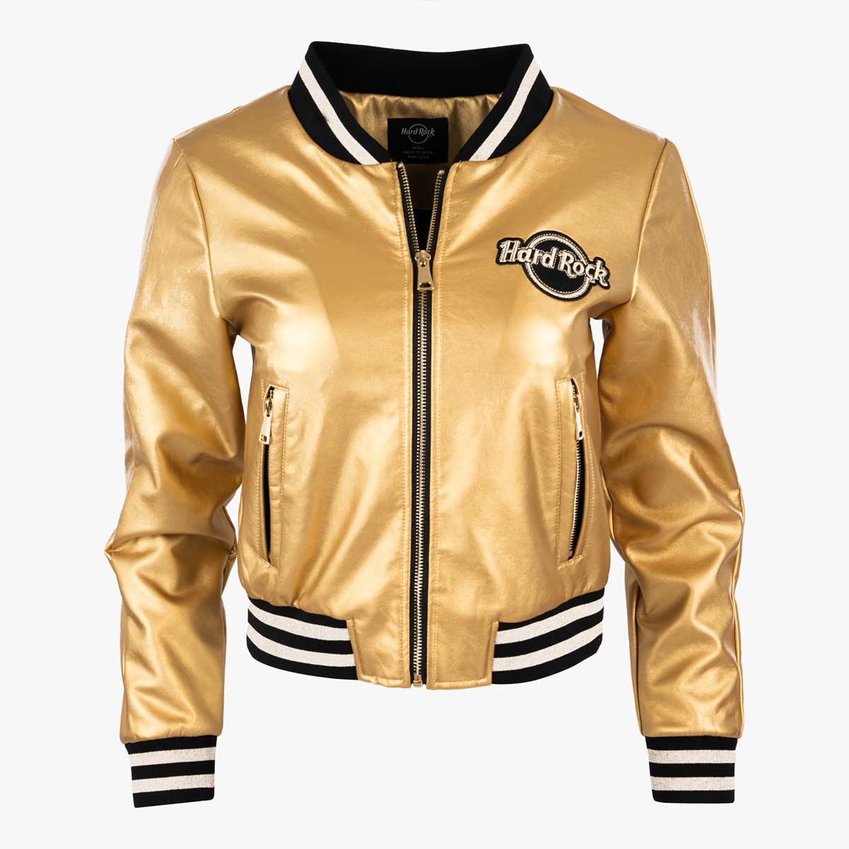 Metallic Gold Bomber Jacket by Hard Rock image number 2