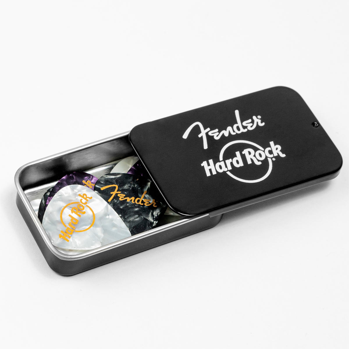 Fender x Hard Rock 12pk Guitar Pick Tin Case image number 1