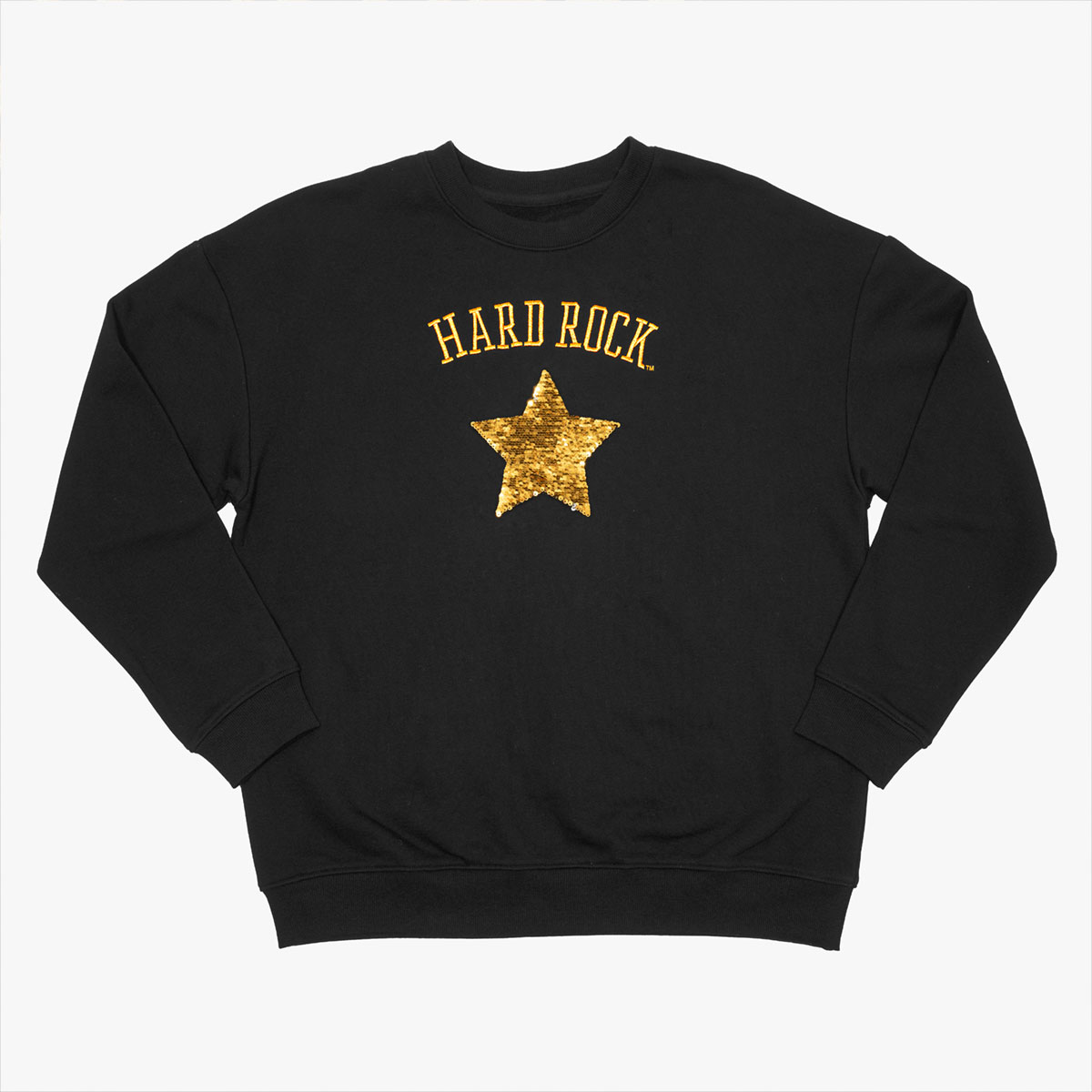 Metallic Sequins Logo Fleece Sweater in Black image number 4