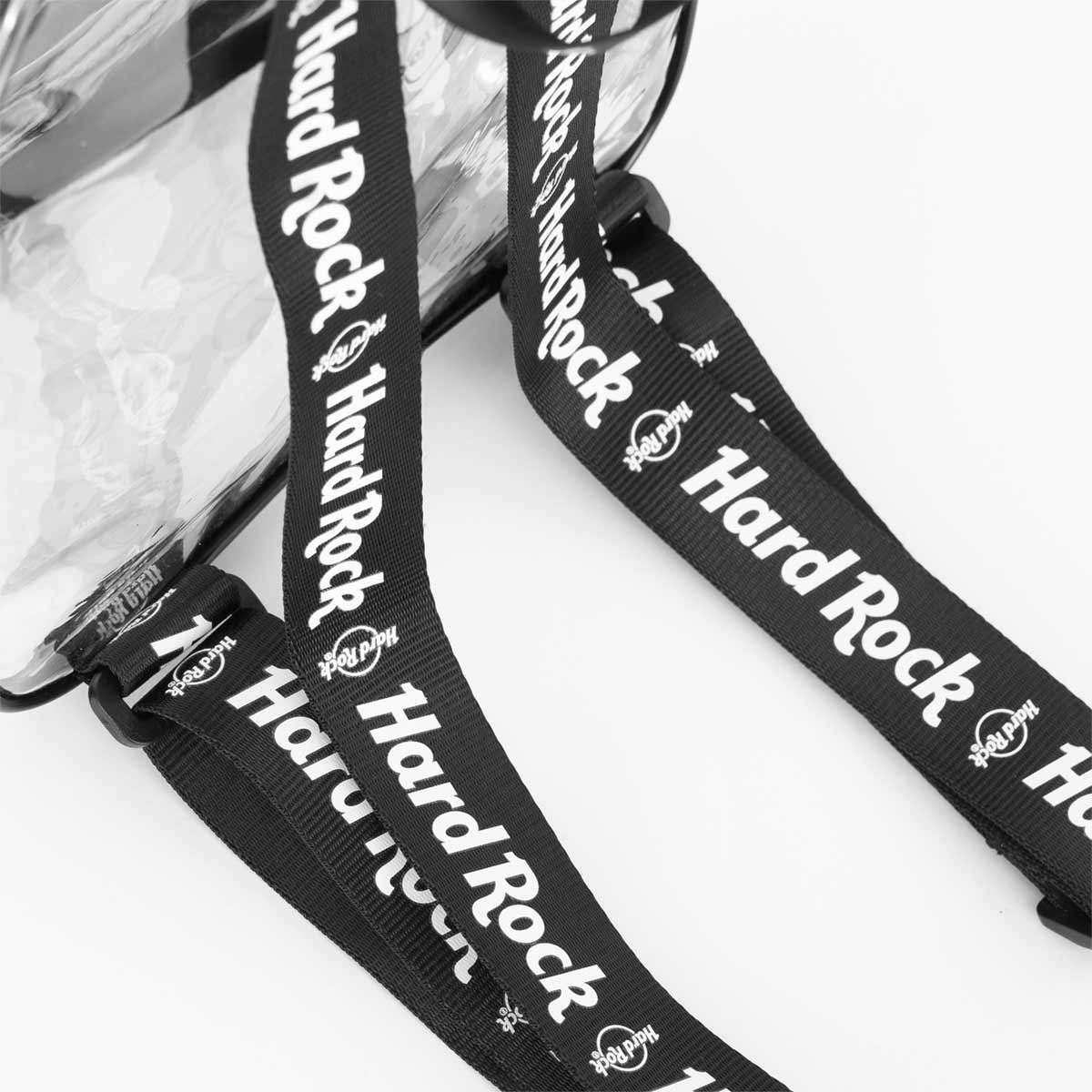 Clear Repeat Logo Black and White Strap Stadium Backpack image number 2