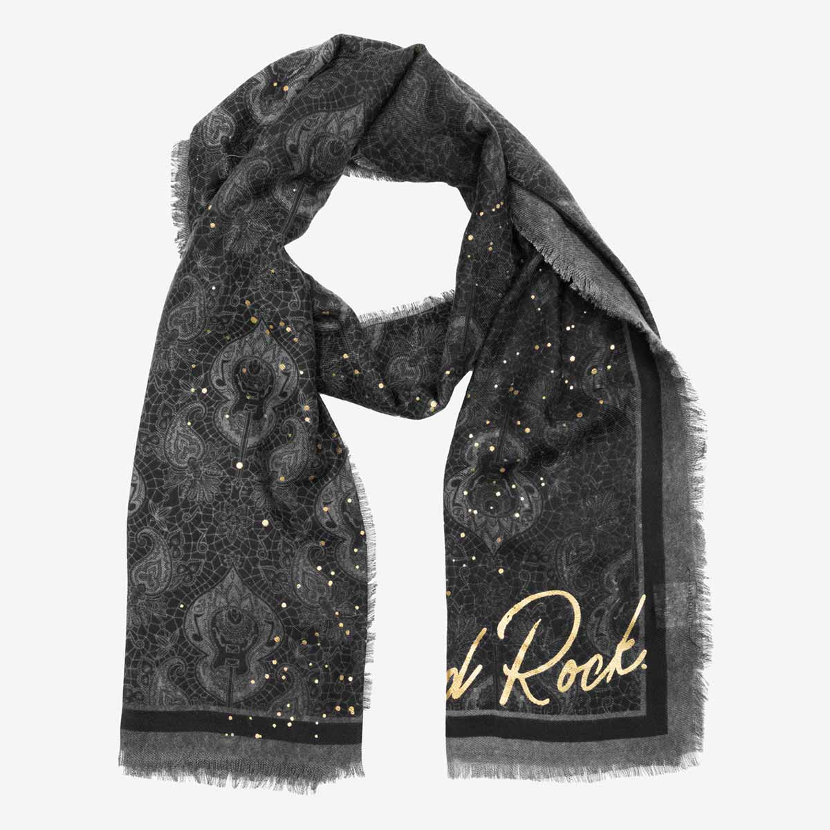 Black Paisley Foil Guitar Scarf image number 1
