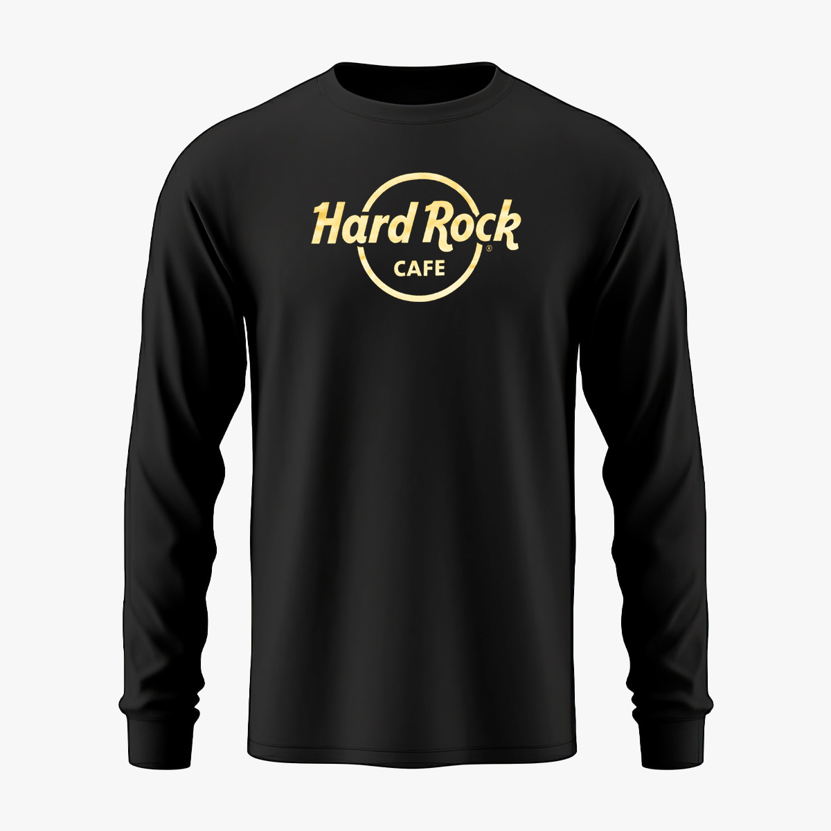 Mens Fit Metallic Gold Foil Logo Longsleeve Tee in Black image number 1