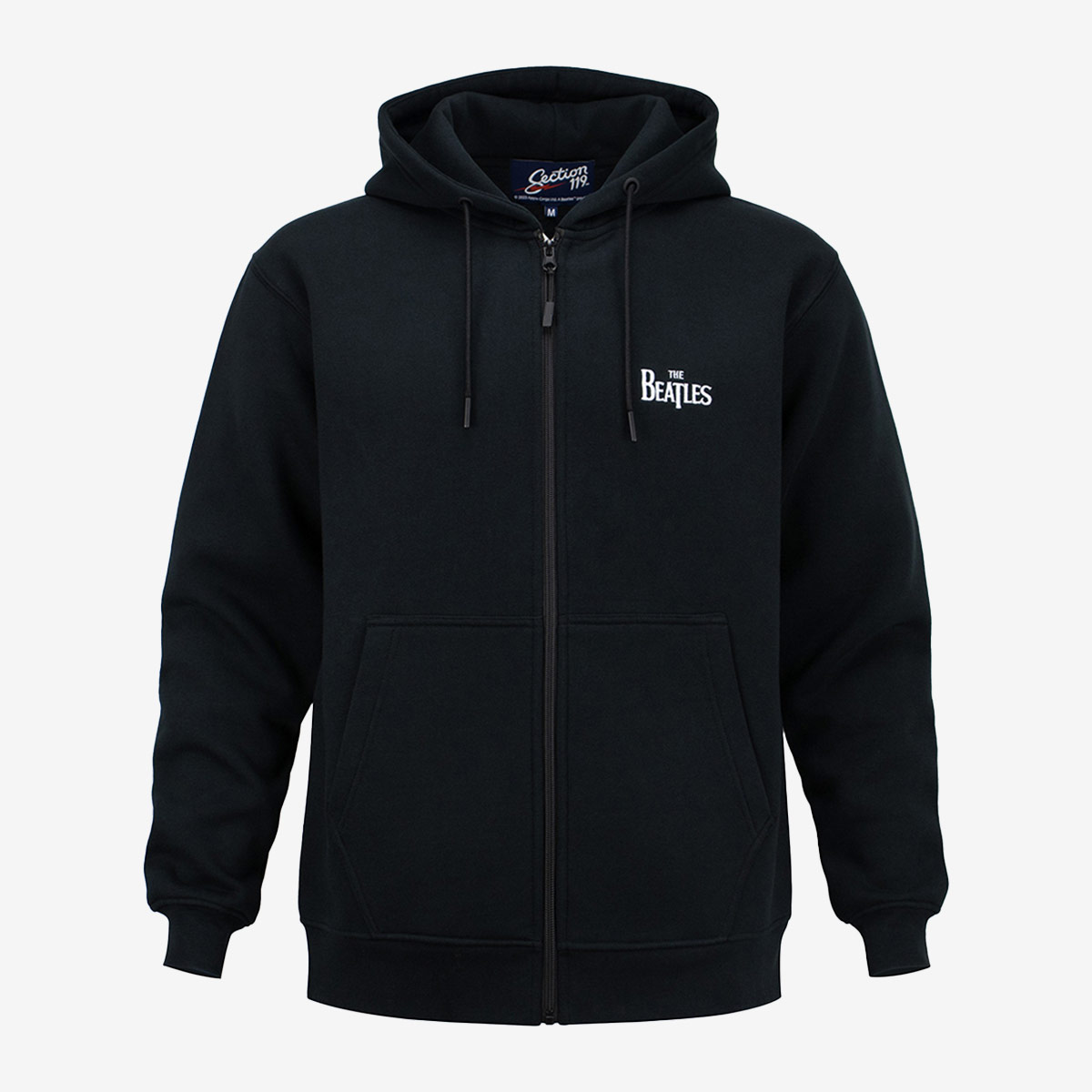 The Beatles Premium Tackle Twill Logo Zip-Up Hoodie in Black image number 1