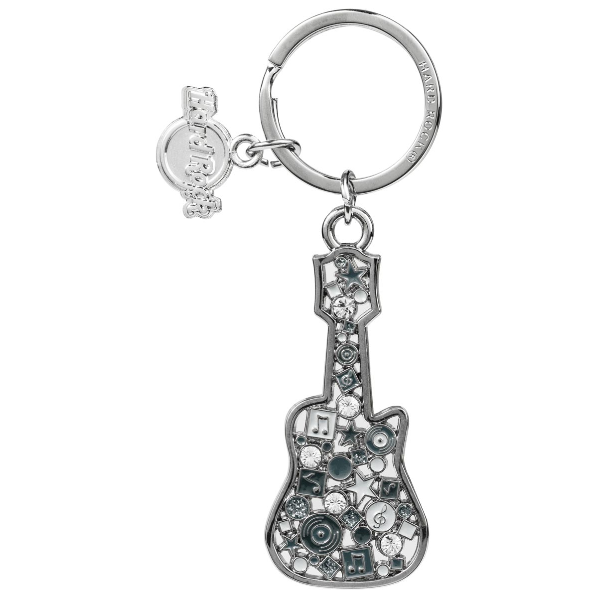Guitar Mosaic Black Keychain image number 1