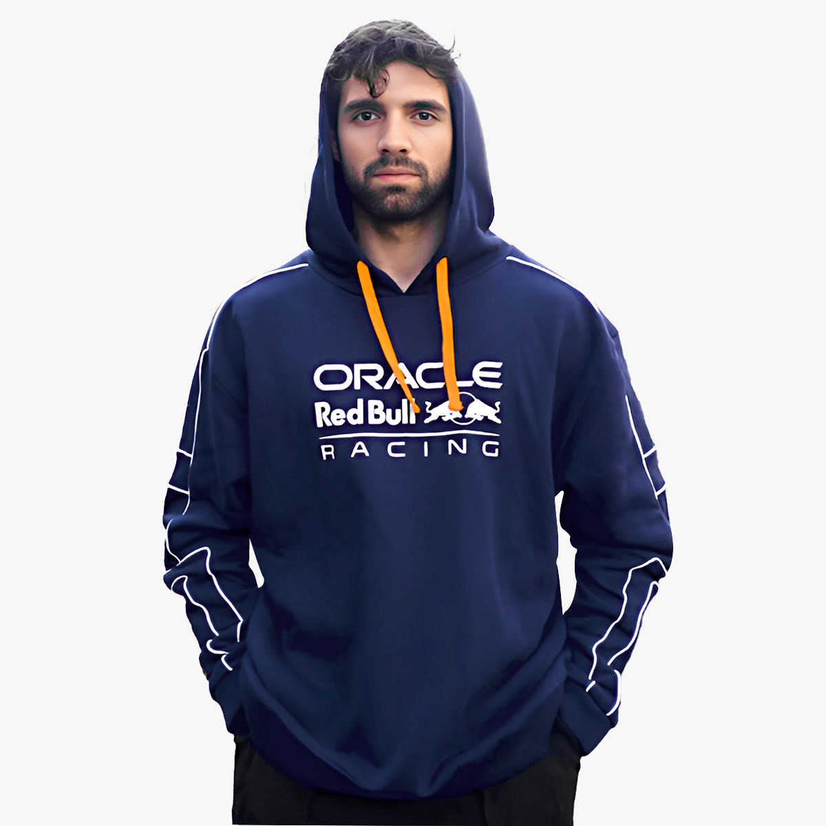 Oracle Red Bull Racing Hoodie in Navy with White Piping image number 2