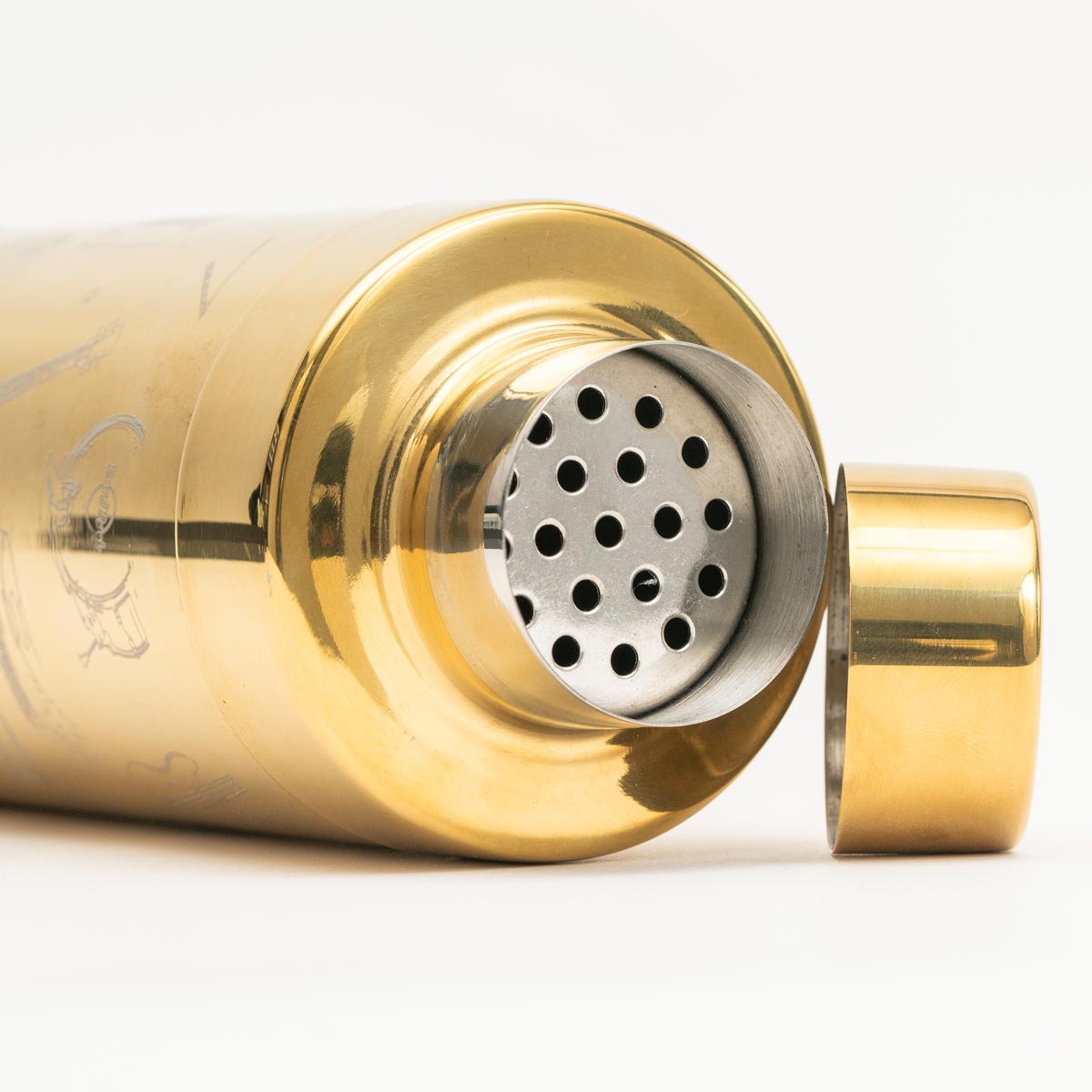 Metallic Cocktail Shaker set in Gold Stainless Steel image number 3