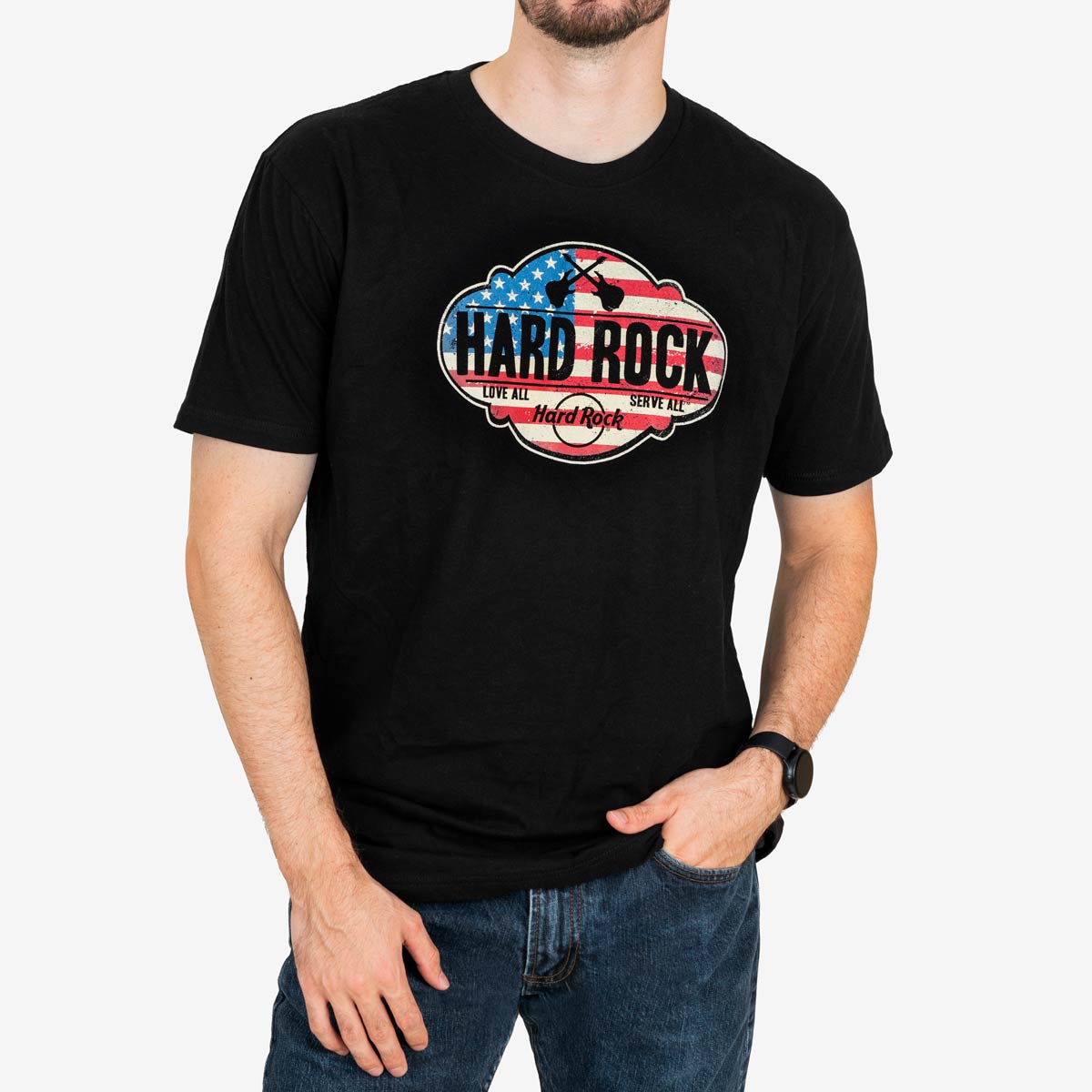 Men's Vintage USA Flag Badge Tee image number 2