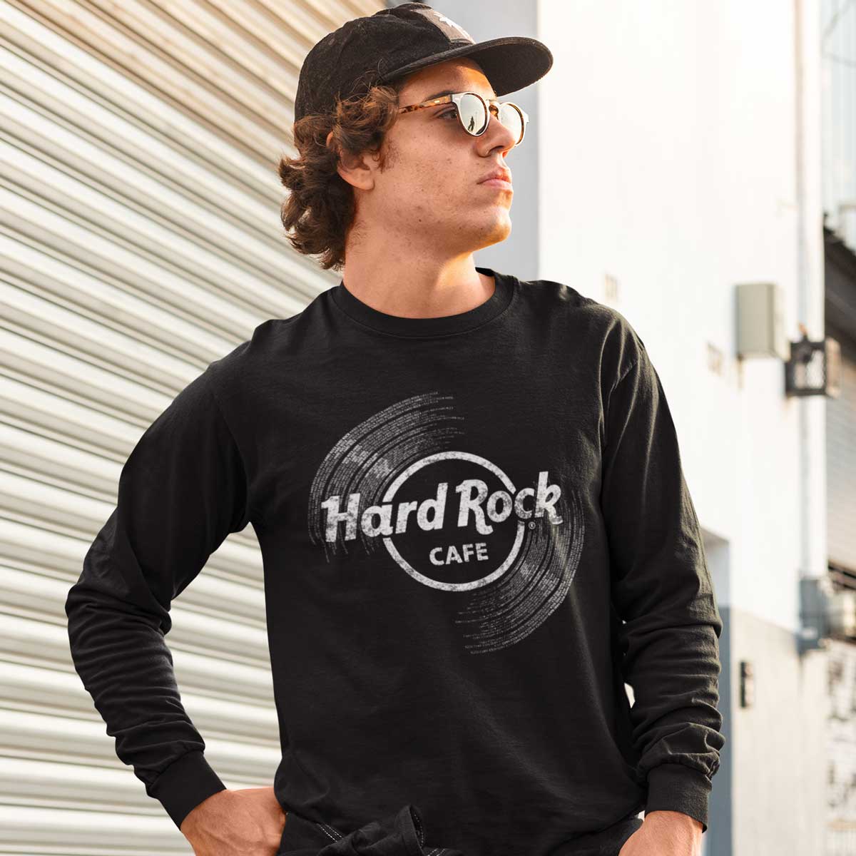 Adult Fit Vinyl Logo Longsleeve in Black image number 4