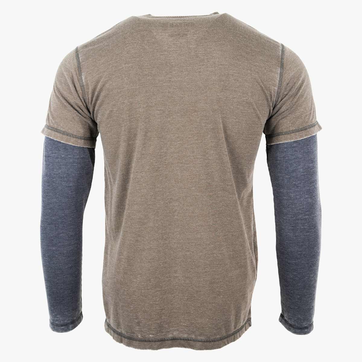 Guitar Company Adult Fit Long Sleeve Twofer with Eagle Design Grey Blue image number 2