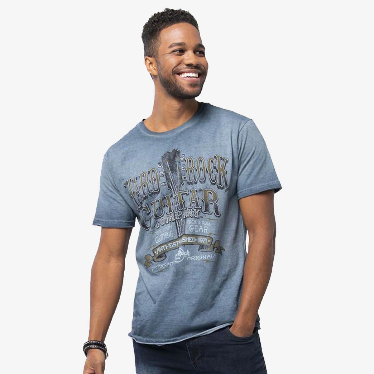Men's Pigment Wash Headstock Graphic Tee image number 1