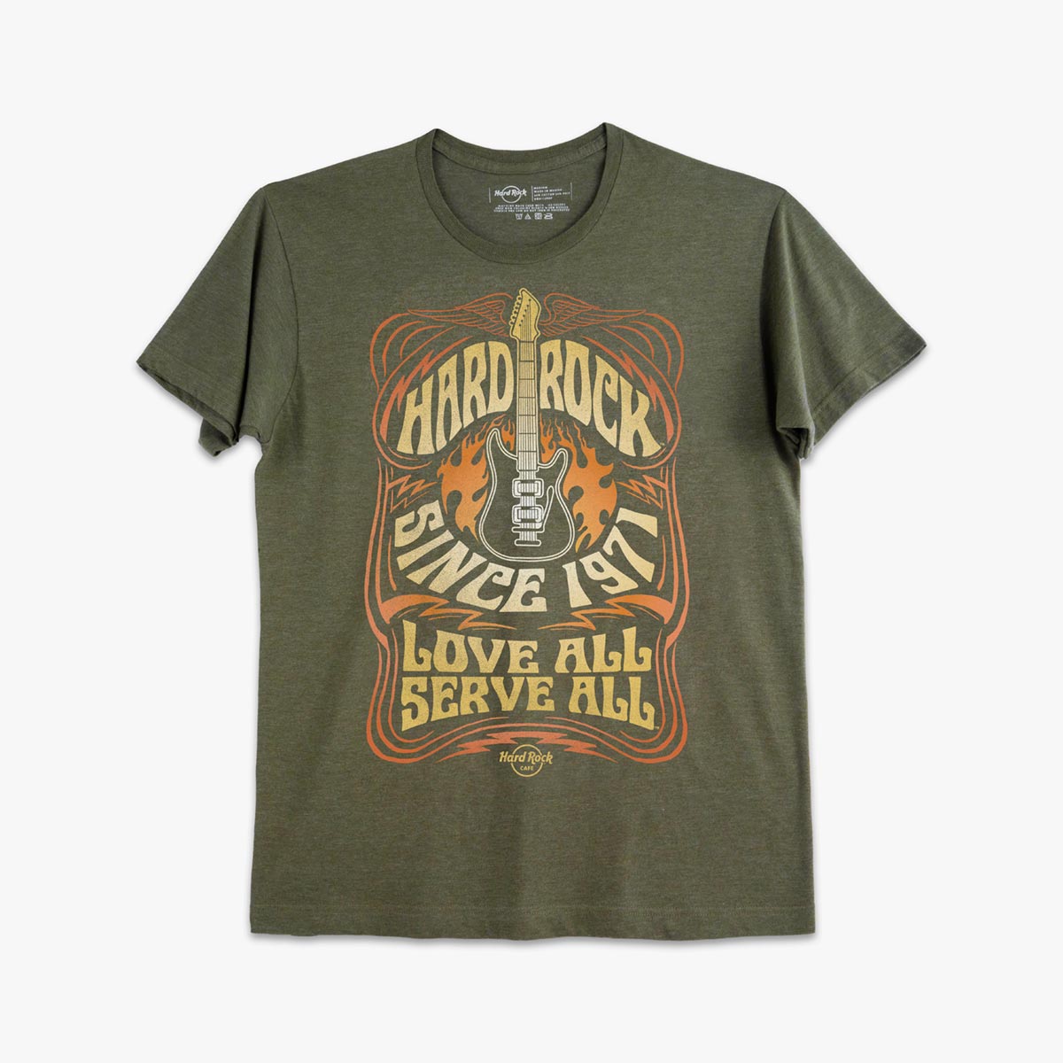Adult Fit Festival Tee with Winged Guitar in Green image number 1