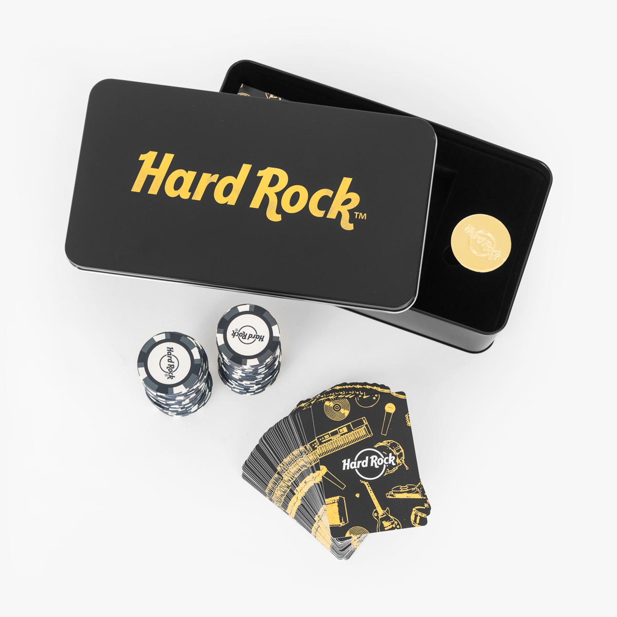 Metallic Gold Foil Tin Poker Set image number 4