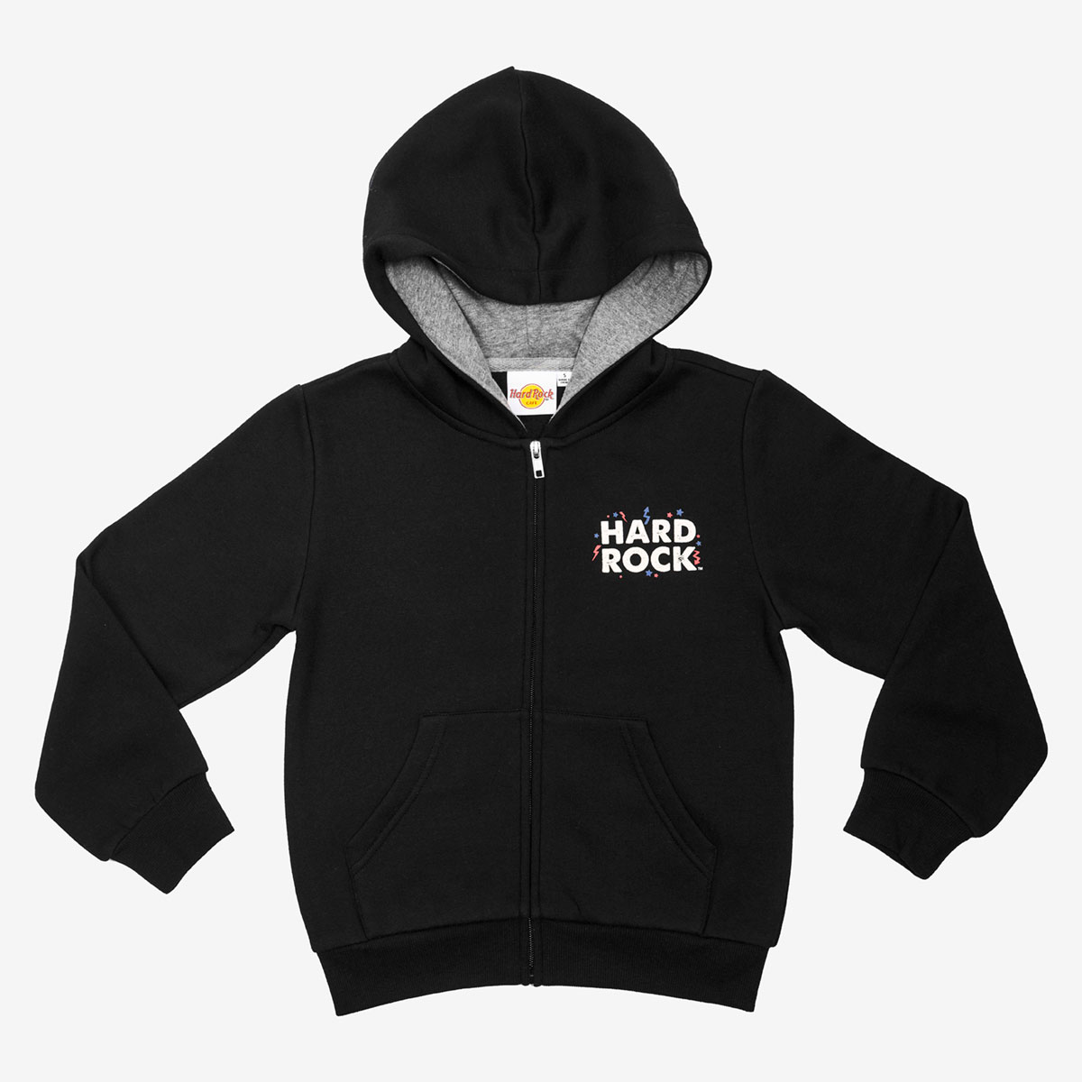 Rock Kids Born To Rock Zip Up Hoodie in Black image number 3