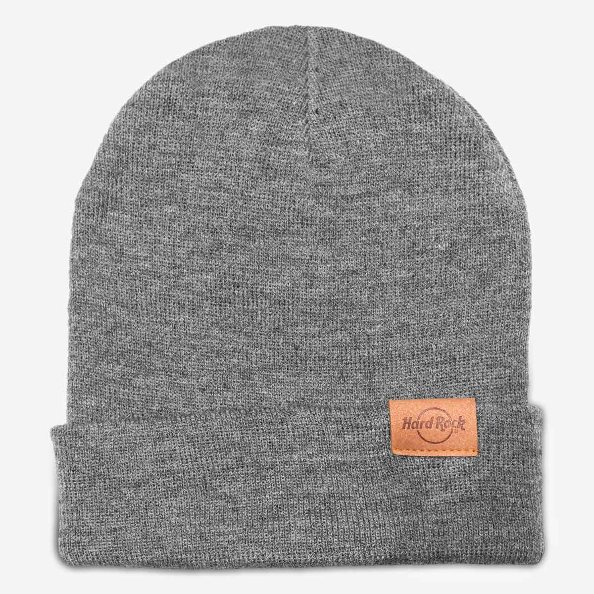 Brand Logo Knit Cuffed Beanie Grey image number 1