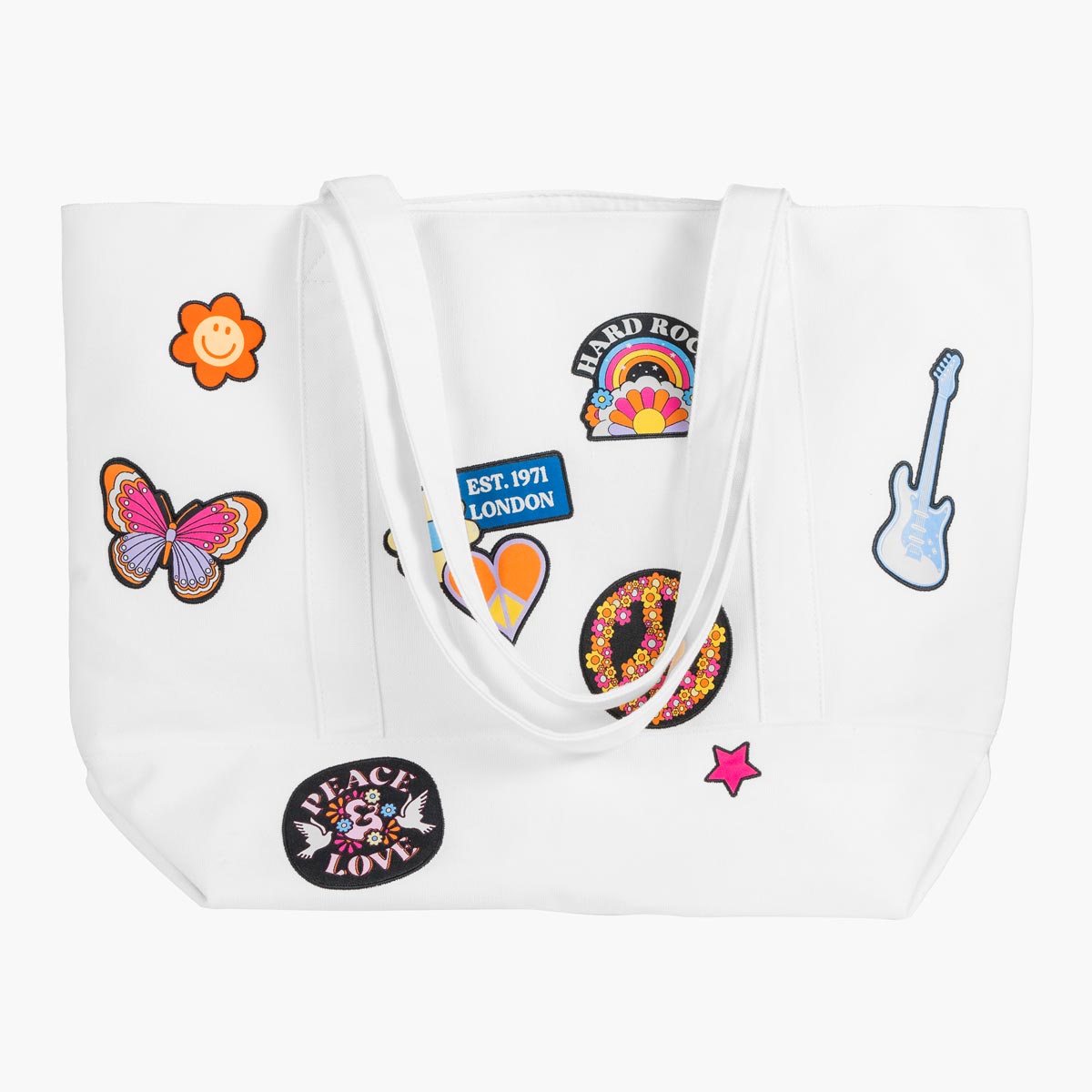 Hard Rock Music Festival Tote Bag with Patches image number 2