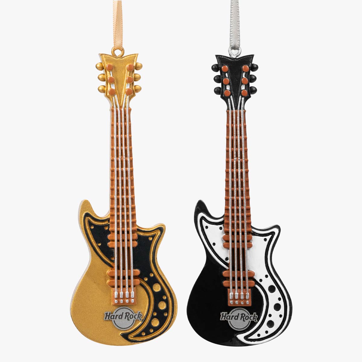 Hard Rock Guitar Ornament Set in Black and Gold image number 1