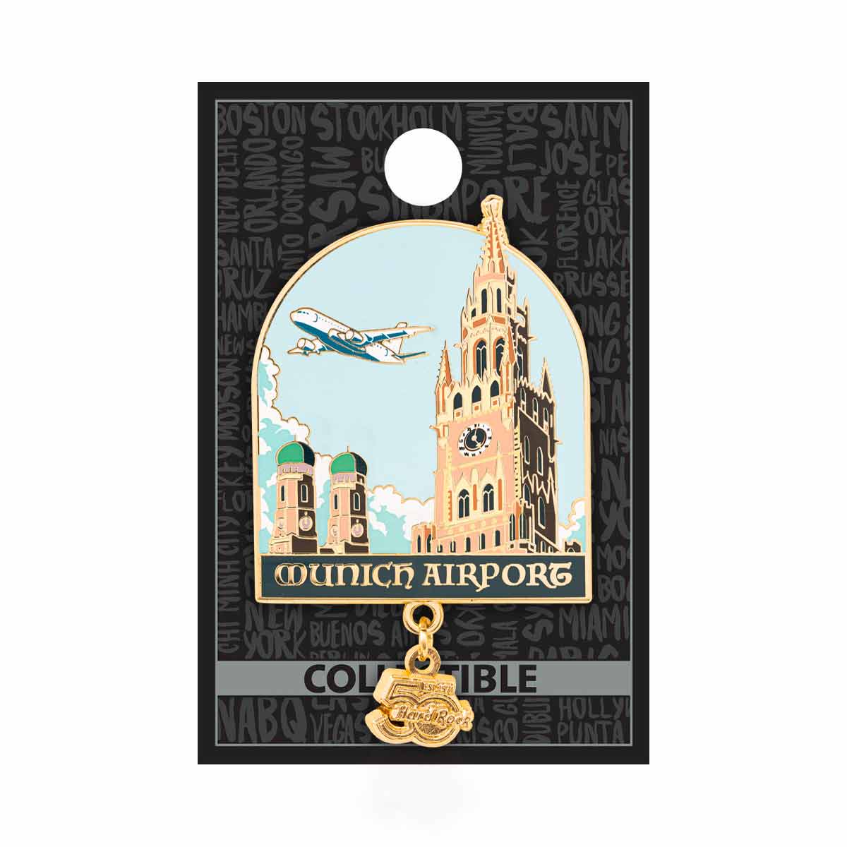 50th Anniversary Munich Aiport City Flight Pin image number 2