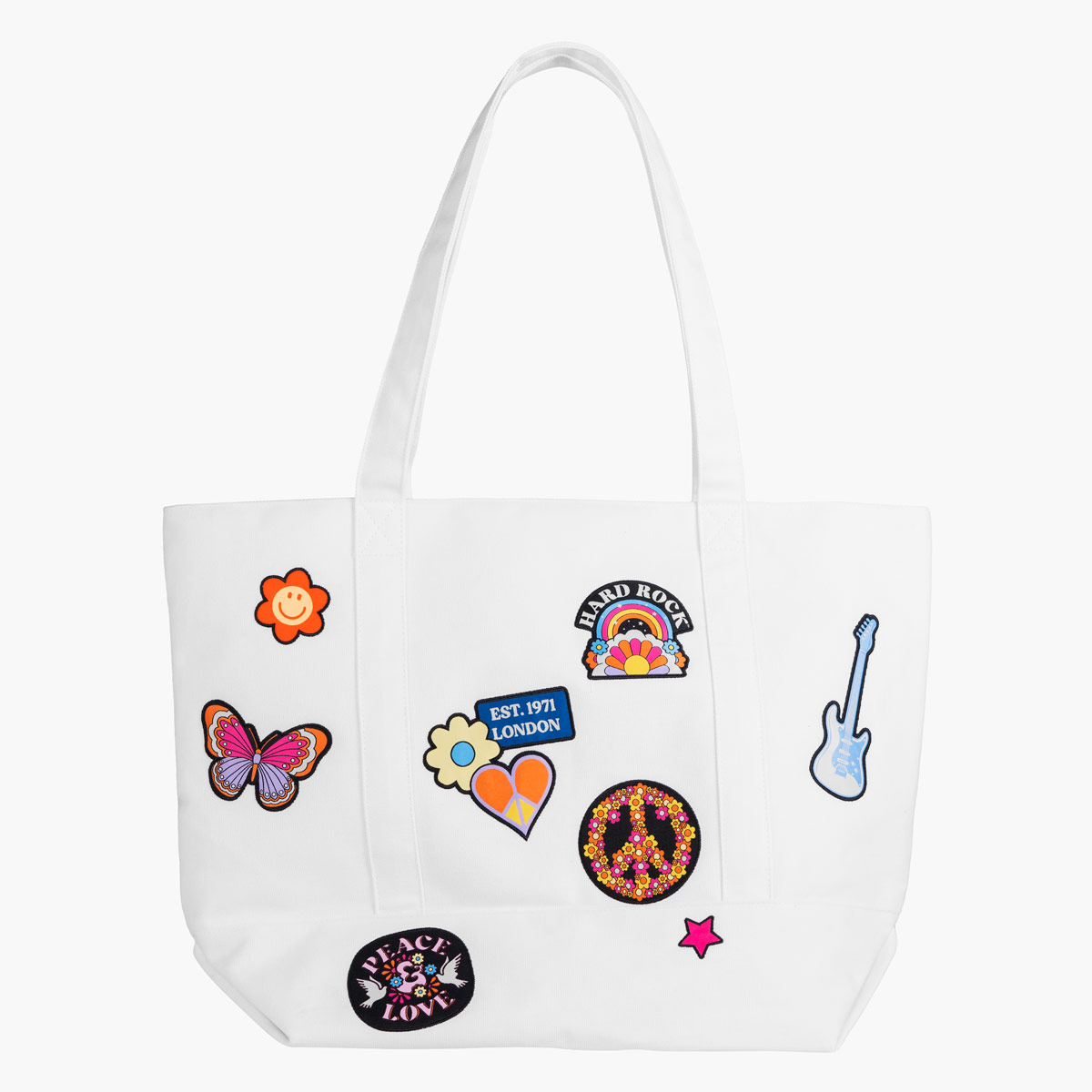 Hard Rock Music Festival Tote Bag with Patches image number 1