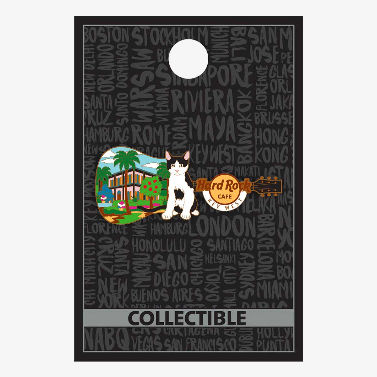 Key West Cat Guitar Pin image number 2