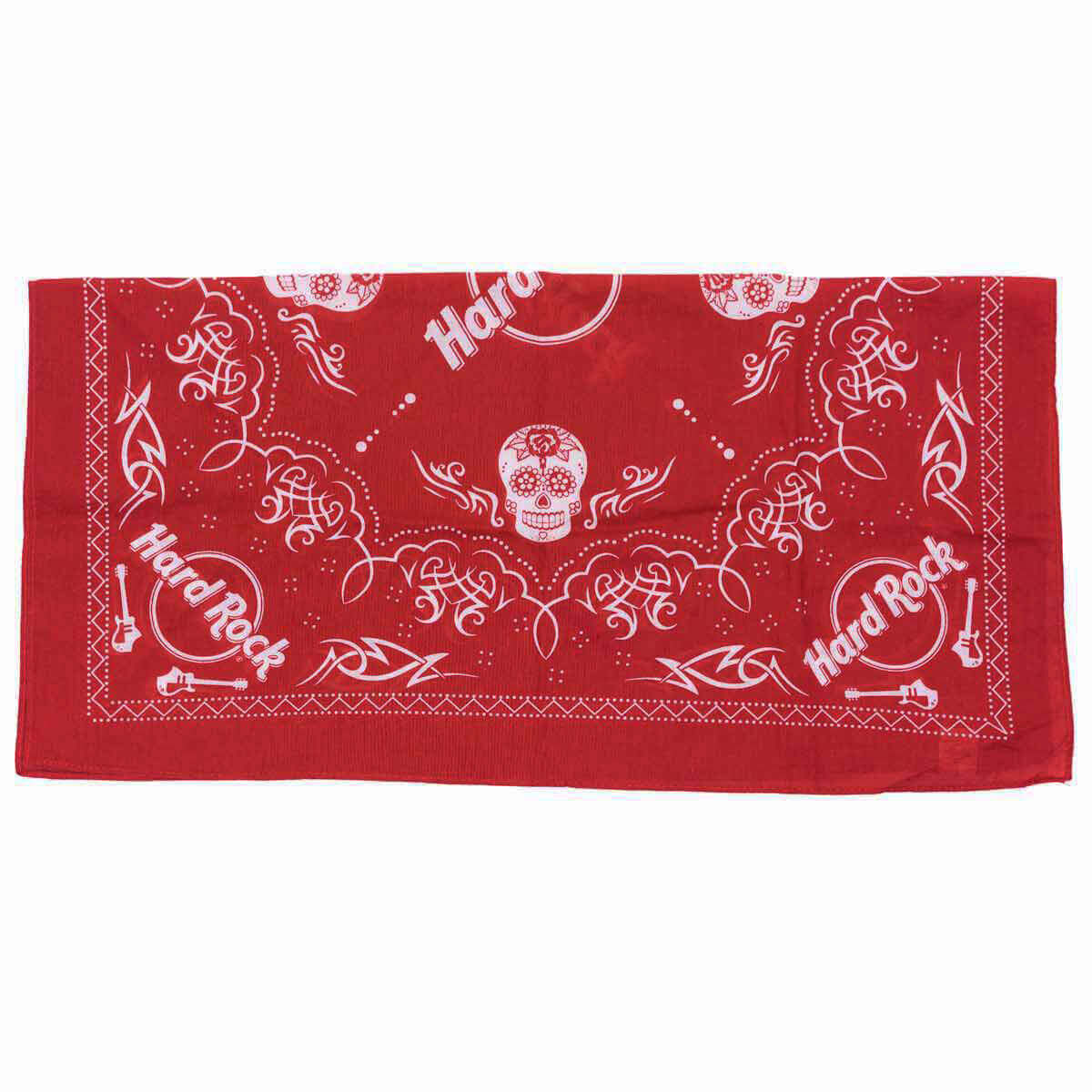 Logo Skull & Guitars Bandana Red image number 4