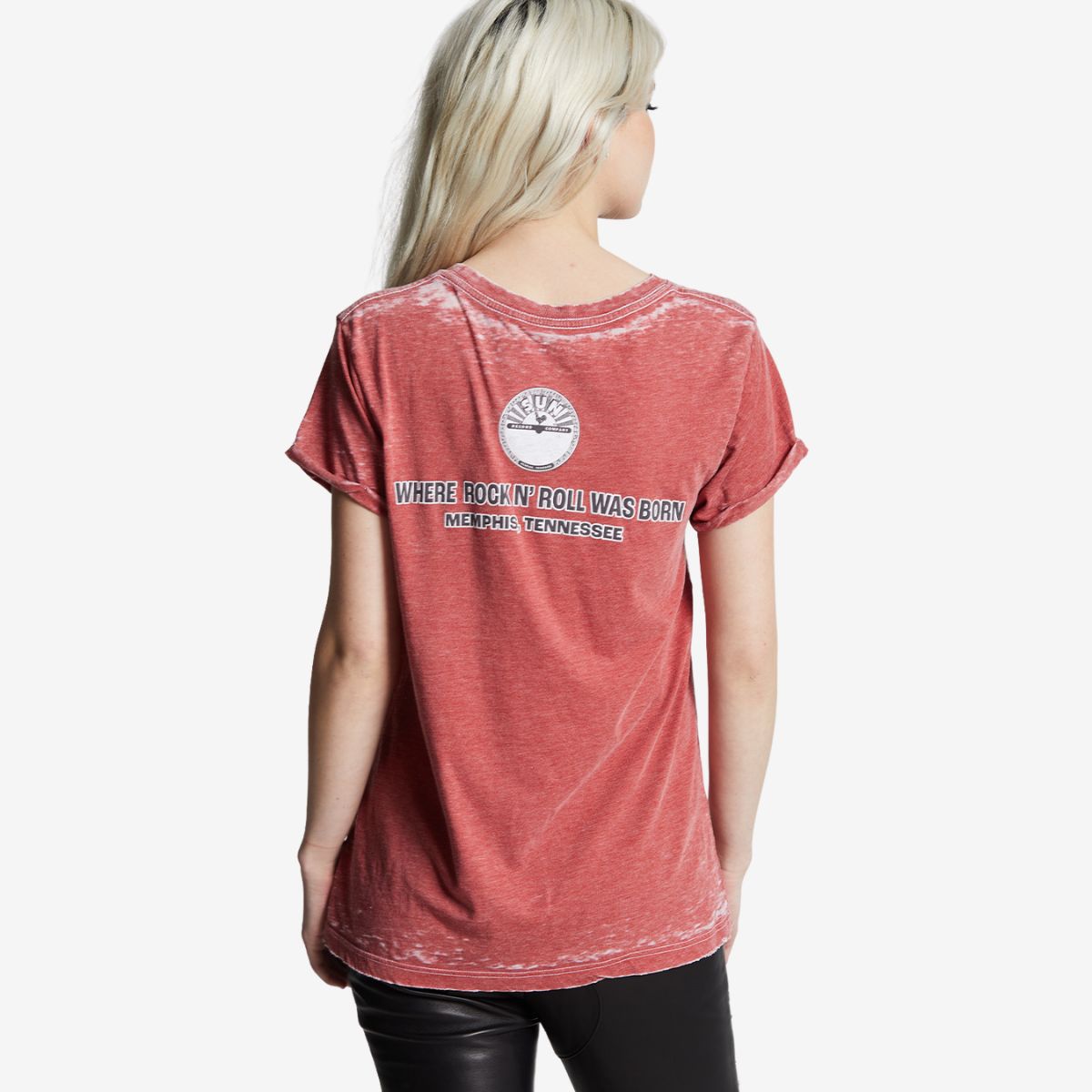 Elvis Fitted Tee with Good Rockin Tonight Design by Recycled Karma image number 2