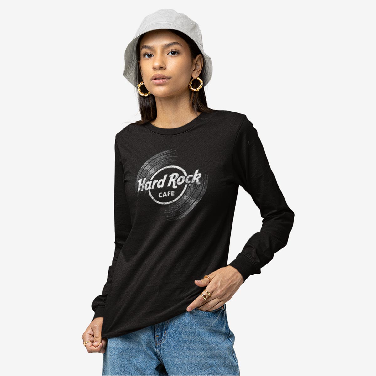 Adult Fit Vinyl Logo Longsleeve in Black image number 6