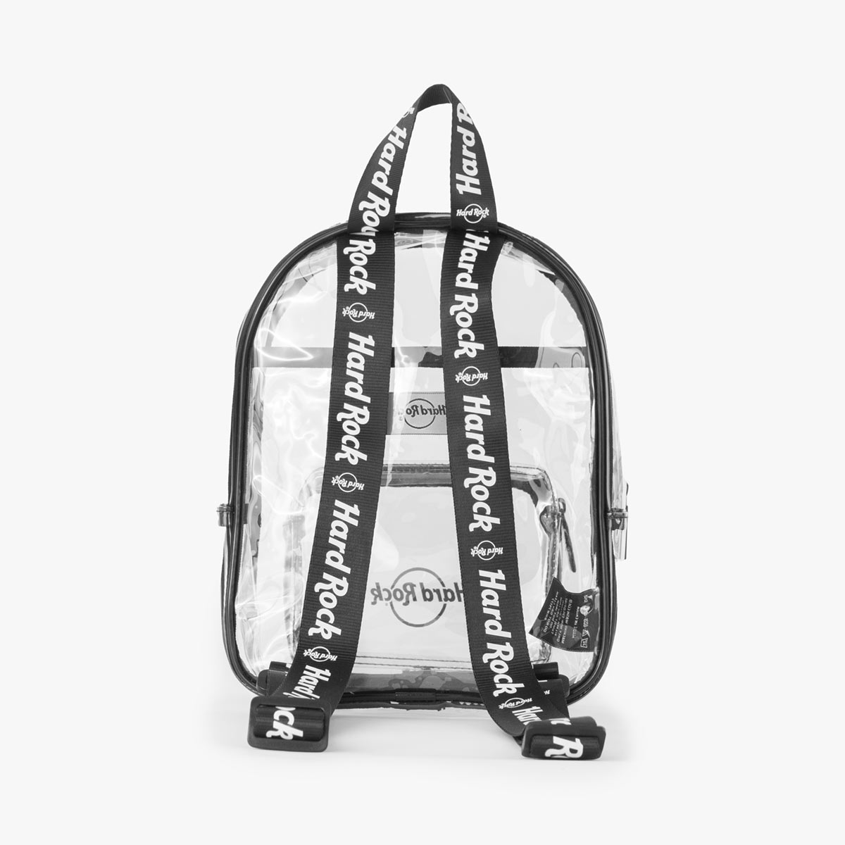 Clear Repeat Logo Black and White Strap Stadium Backpack image number 3