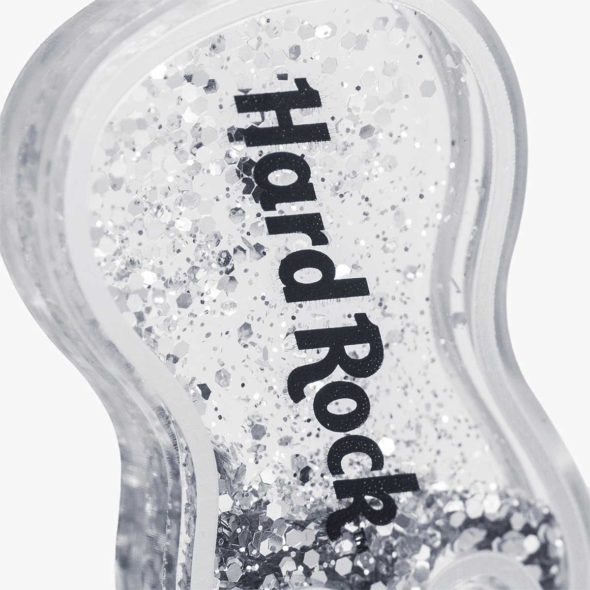 Hard Rock Metallic Silver Glitter Keychain image number 3