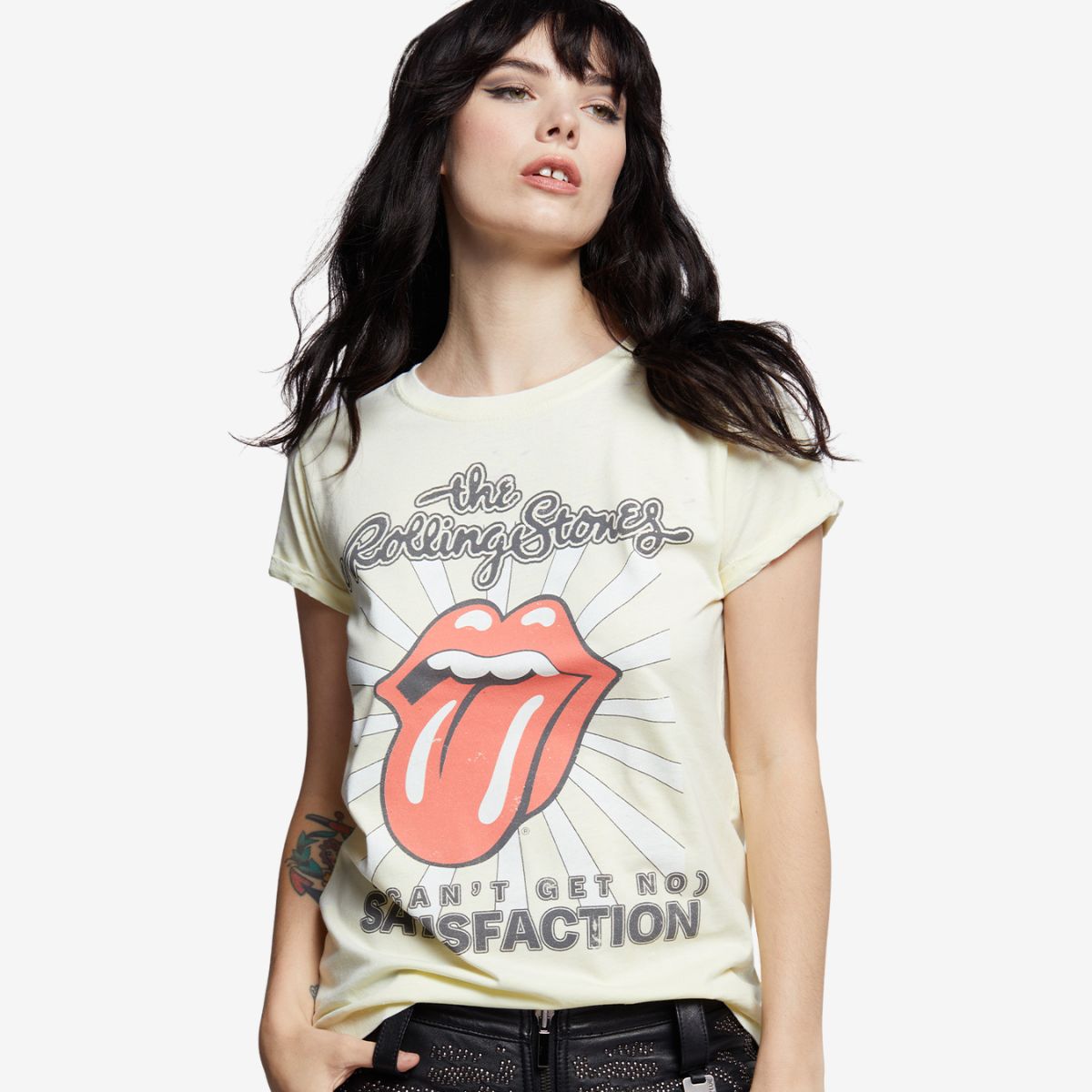Rolling Stones Fitted Tee No Satisfaction Design by Recycled Karma image number 4