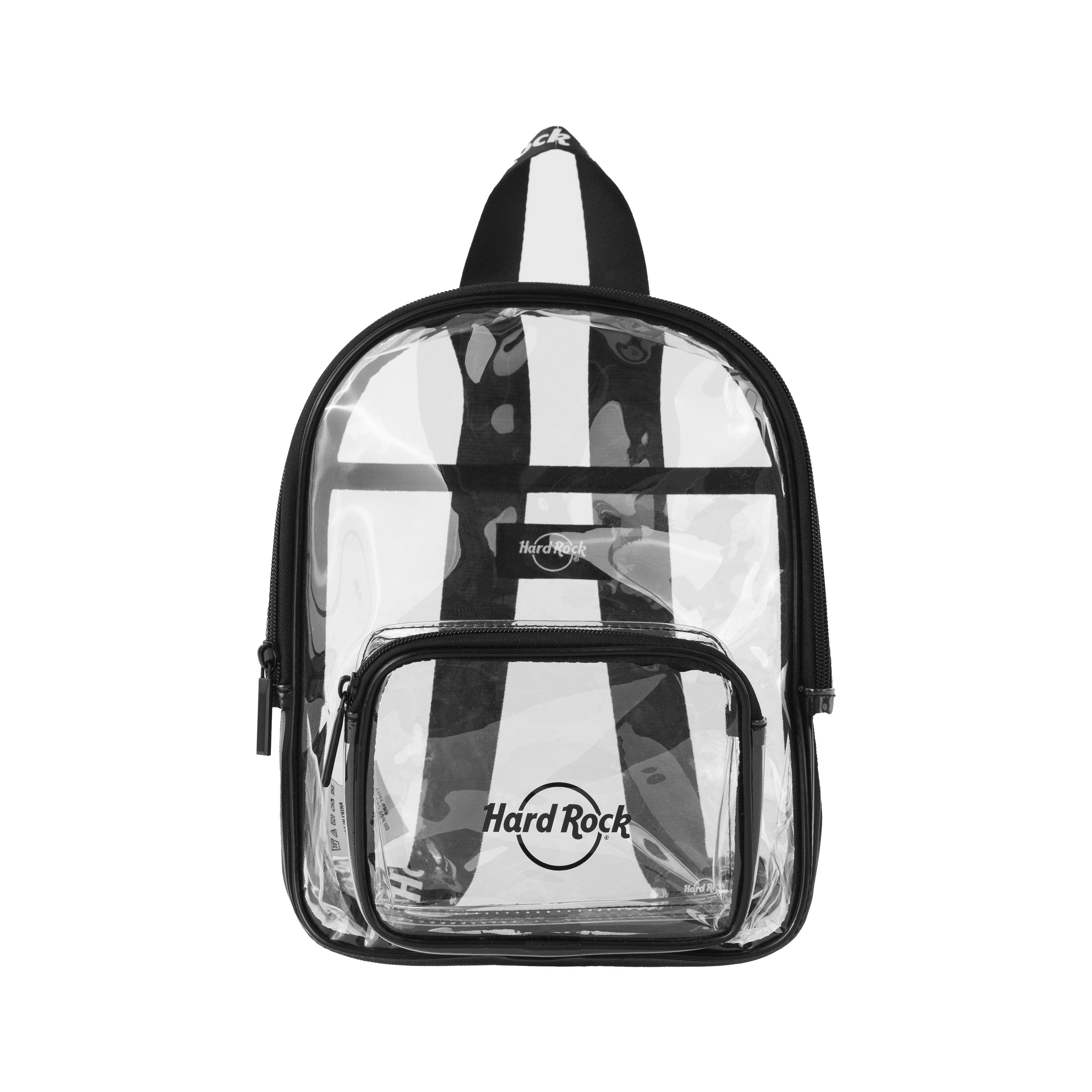 Clear Repeat Logo Black and White Strap Stadium Backpack image number 5